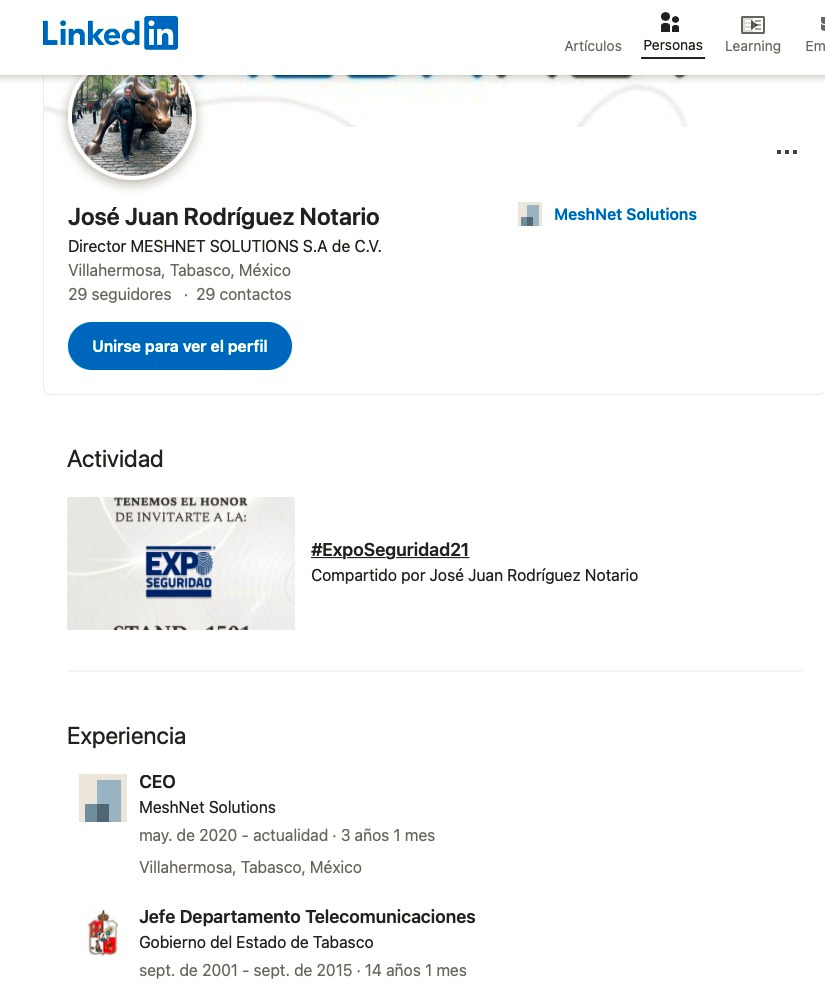 En su perfil LinkedIn, José Juan Rodríguez Notario señala que ostentó un cargo público como Jefe de Departamento de Telecomunicaciones.
