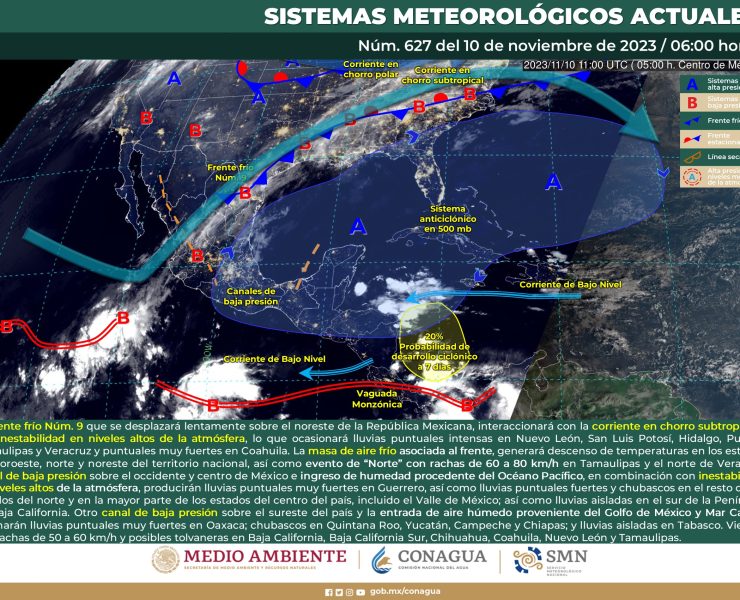 SMN prevé lluvias intensas en Nuevo León, San Luis Potosí, Hidalgo, Puebla, Tamaulipas y Veracruz