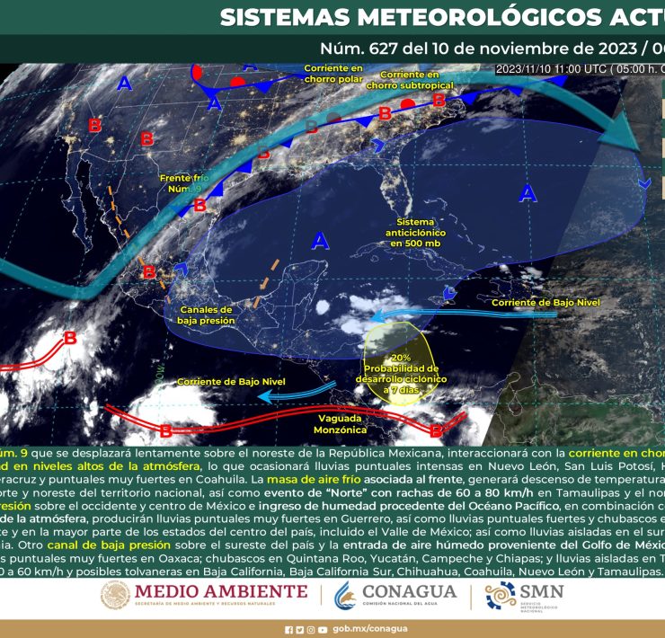 SMN prevé lluvias intensas en Nuevo León, San Luis Potosí, Hidalgo, Puebla, Tamaulipas y Veracruz