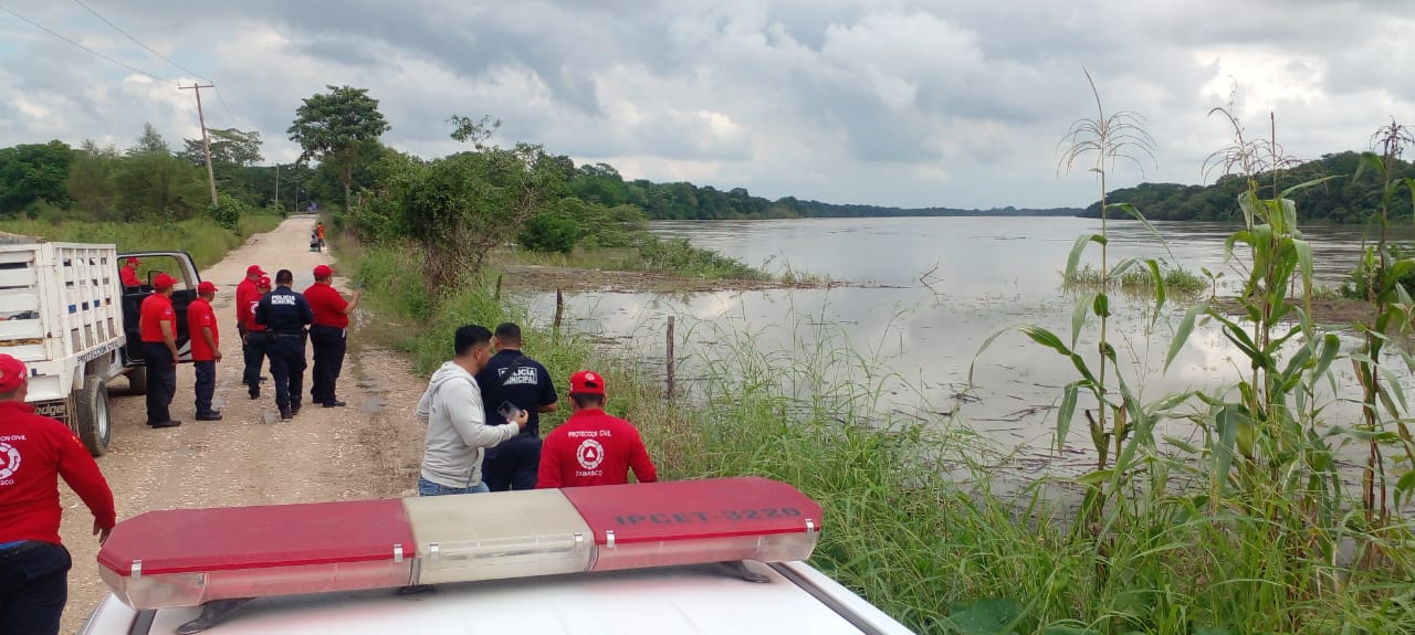 Zonas vulnerables por desbordamiento del Usumacinta es vigilada por Protección Civil