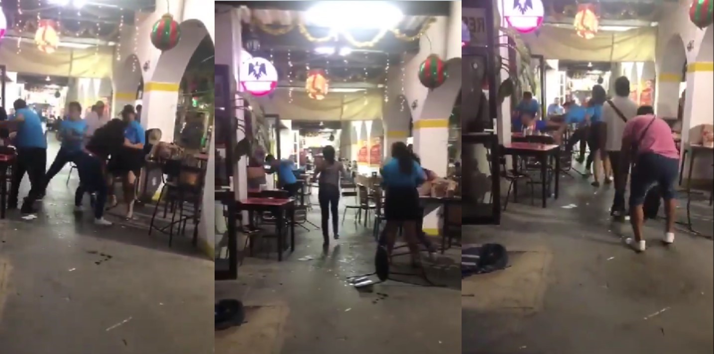 Clientes y meseros se pelean en un bar en Villahermosa