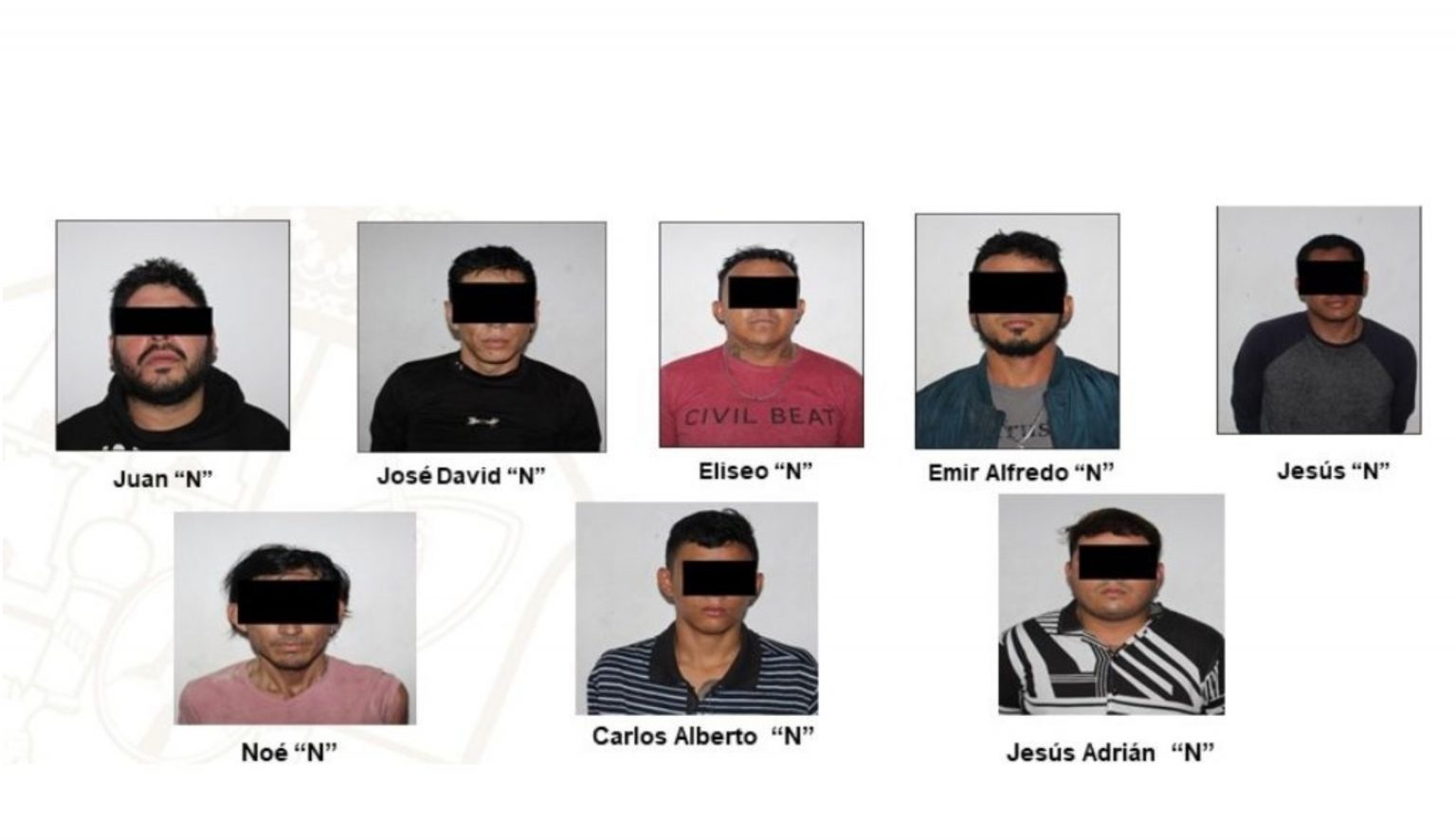 Detenidos 8 presuntos delincuentes implicados en asaltos a comercios en Villahermosa