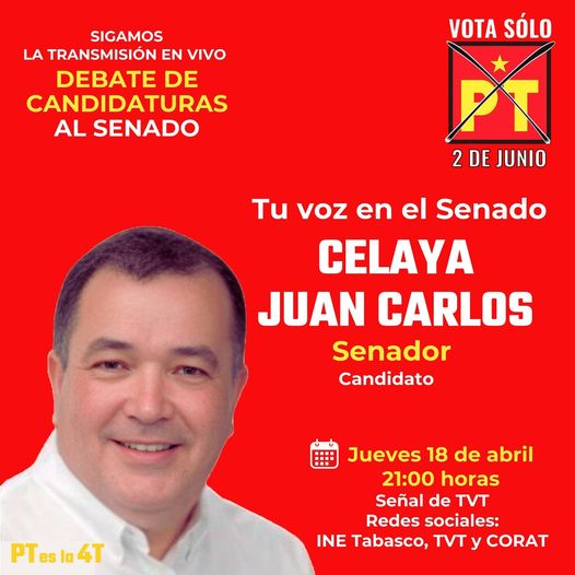 Juan Carlos Celaya listo para el debate de candidatos al Senado en Tabasco