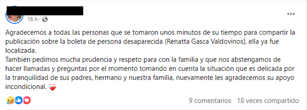 Familiares de la joven desaparecida en Comalcalco confirman la noticia