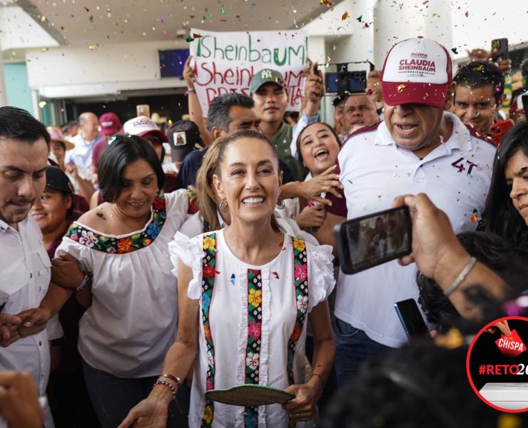 Reciben a Claudia Sheinbaum en Villahermosa entre porras y al ritmo de tamborileros