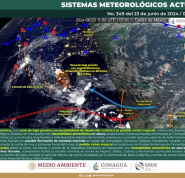 Lluvias fuertes en Tamaulipas y Veracruz