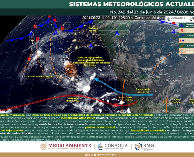 Lluvias fuertes en Tamaulipas y Veracruz