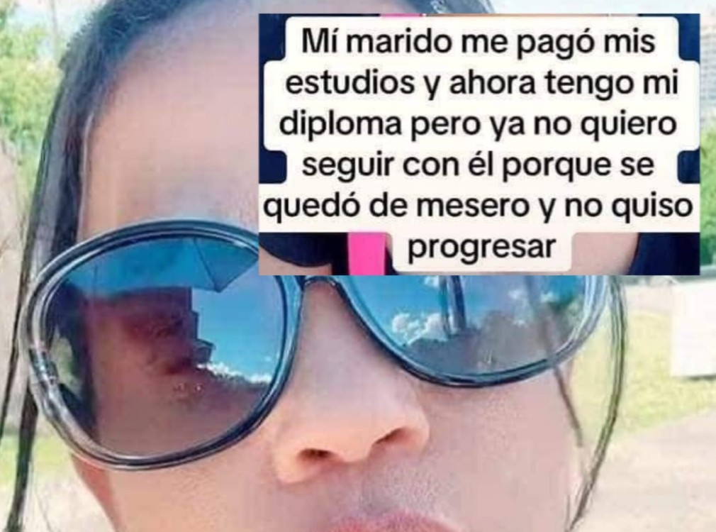 Mujer quiere dejar a su esposo por quedarse como mesero tras financiar sus estudios