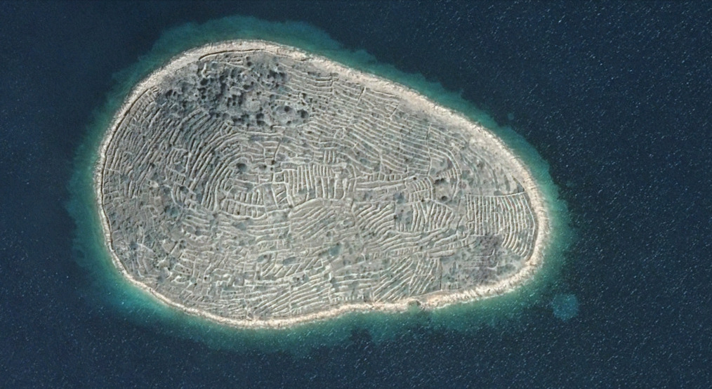 Una isla con forma de huella dactilar