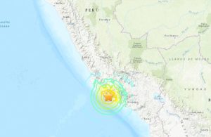 Este fue el lugar del epicentro, del terremoto de 7.2 grados en Perú. 