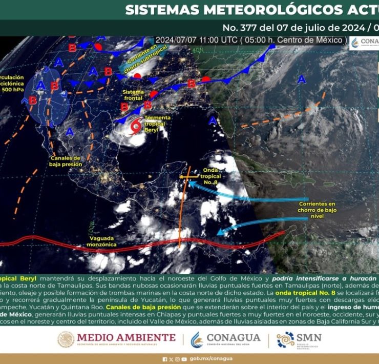 El SMN prevé lluvias fuertes en la península de Yucatán