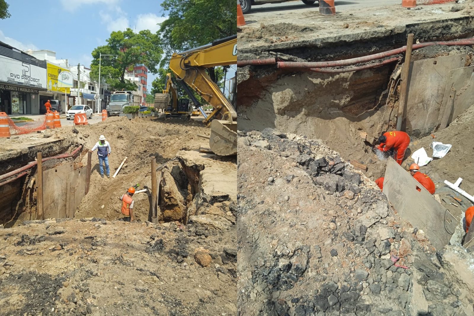 Grafi-casos: Excavación en Paseo Tabasco y Mariano Arista