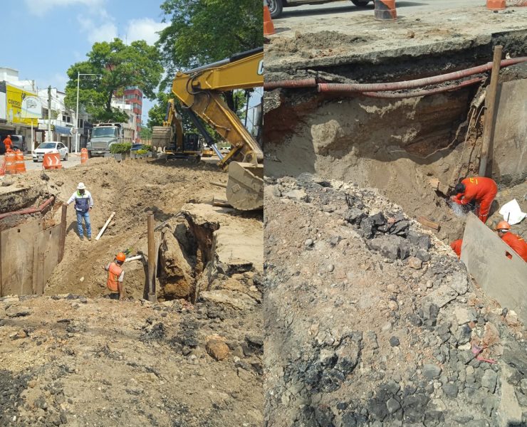 Grafi-casos: Excavación en Paseo Tabasco y Mariano Arista