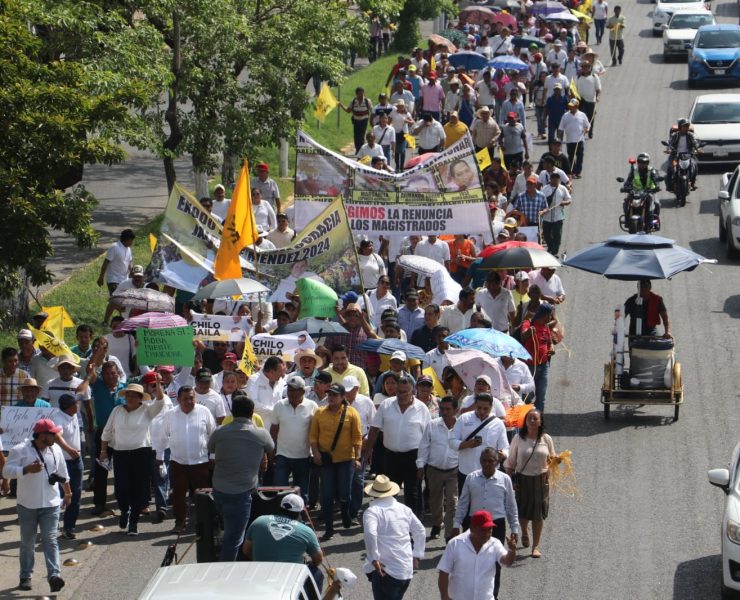 PRD Tabasco protesta contra el TET tras resolución de la elección de Jalpa de Méndez