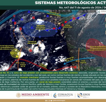 Onda Tropical y Monzón Mexicano Generan Condiciones Extremas en Varias Regiones del País