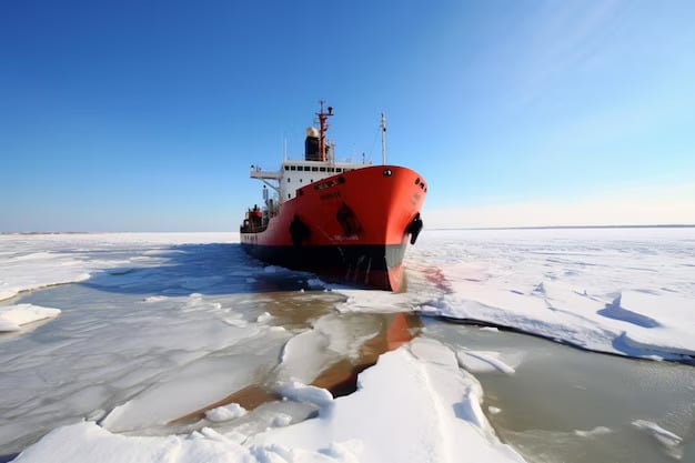 El impacto del buque de carga atrapado en hielo en el comercio transfronterizo