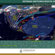 Frente Frío No. 25 traerá lluvias intensas y fuertes vientos al sureste de México