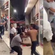 Violenta pelea callejera entre tres hombres en Villahermosa