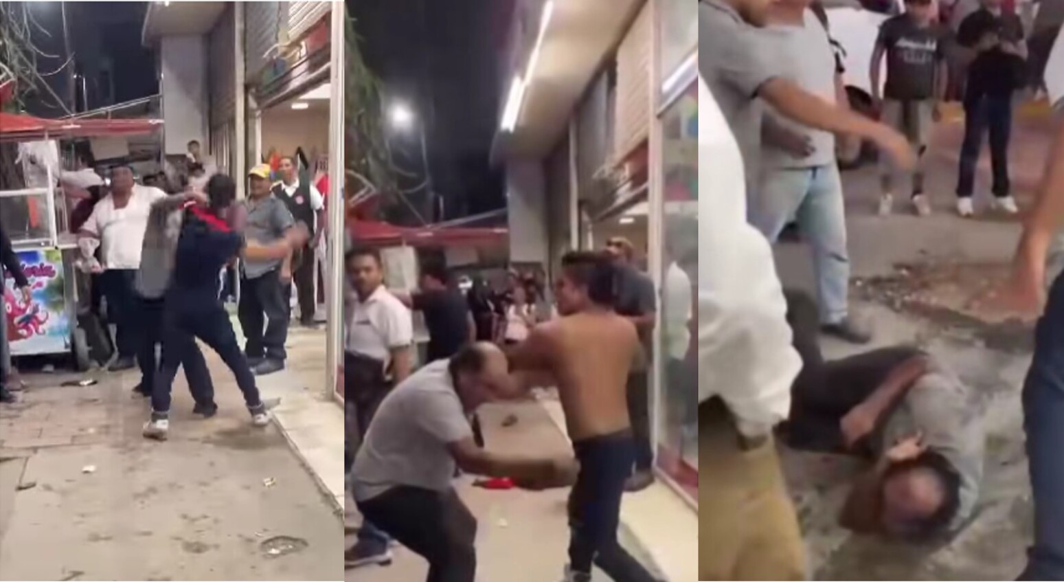 Violenta pelea callejera entre tres hombres en Villahermosa