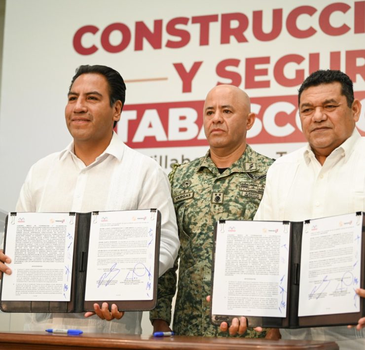 Firman acuerdo gobernadores Javier May y Eduardo Ramírez