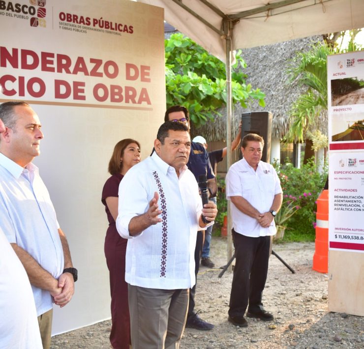 Arrancan obra carretera en Huimanguillo