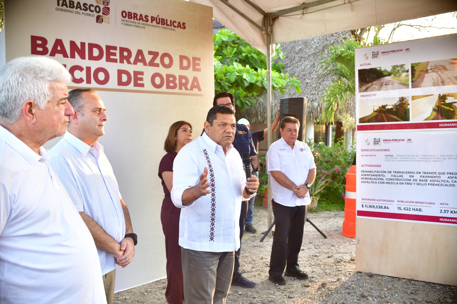 Arrancan obra carretera en Huimanguillo