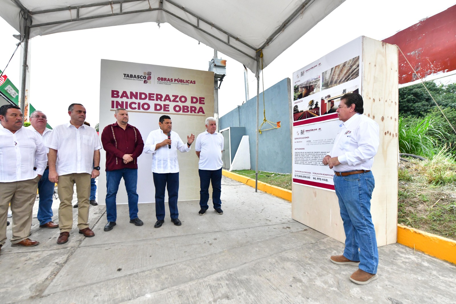 banderazo de inicio de la rehabilitación del puente 