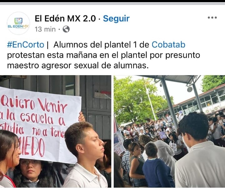 la protesta estaban cuando una maestra