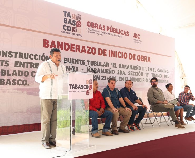 Javier May pone en marcha construcción de puente