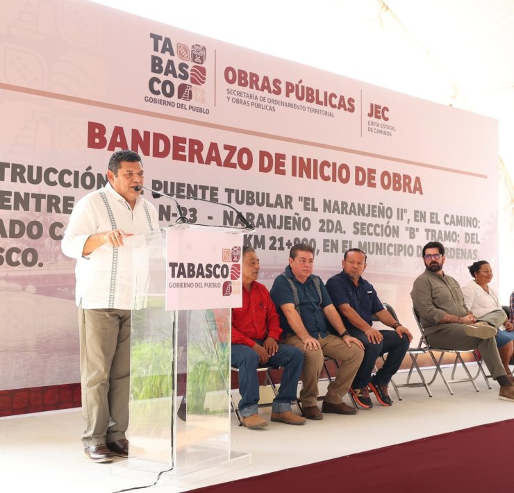 Javier May pone en marcha construcción de puente