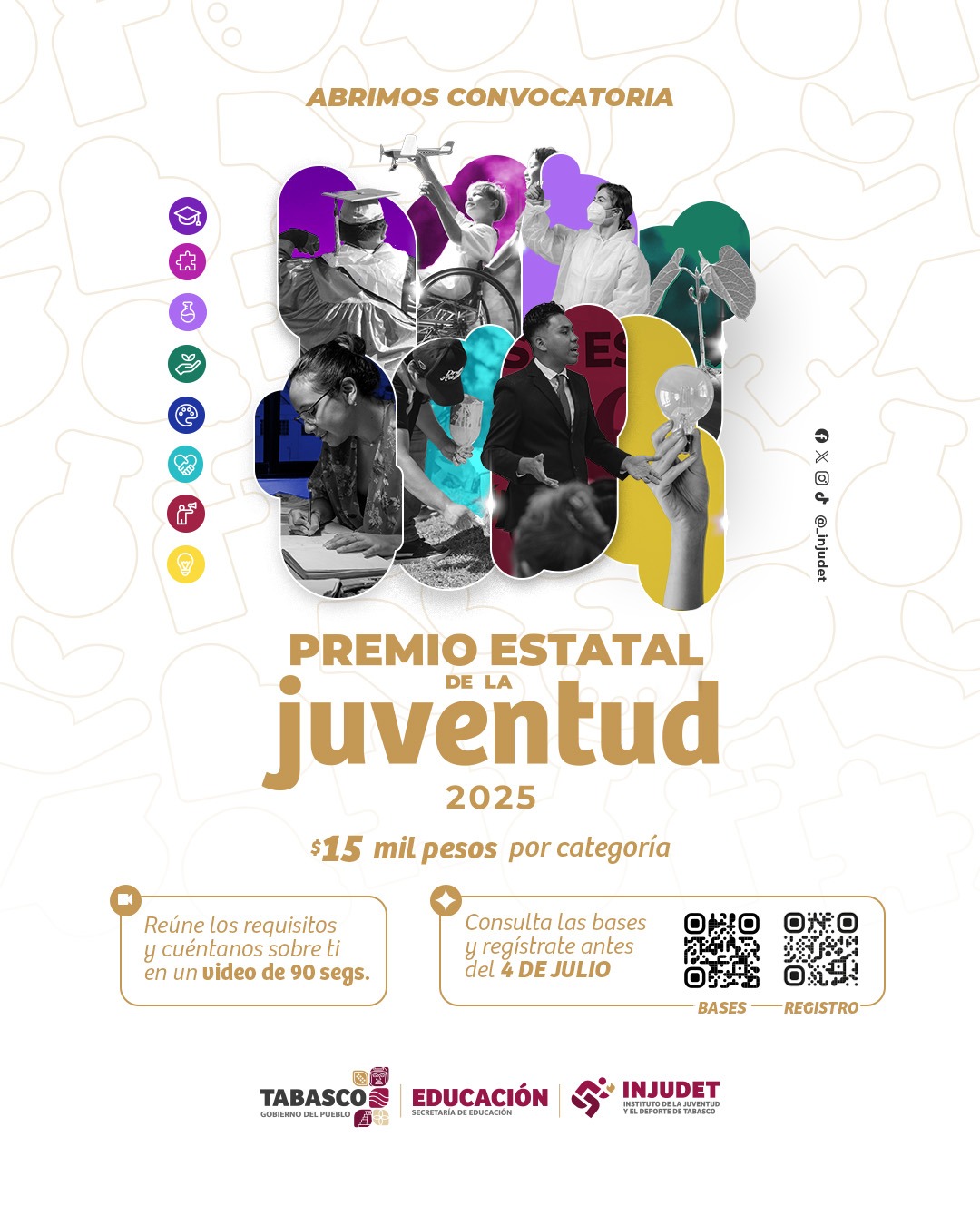 Categorías del Premio Estatal de la Juventud 2025