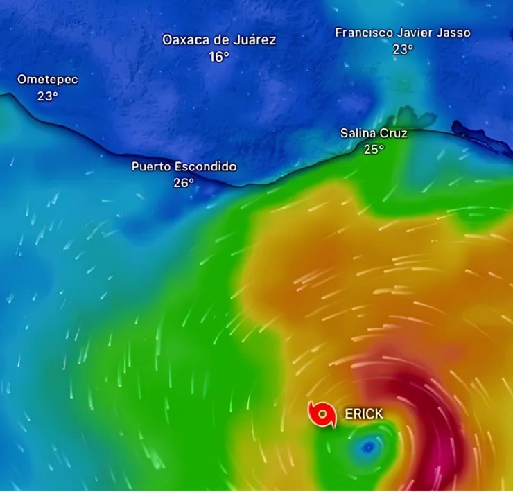 Huracán Erick dejará lluvias intensas en Tabasco