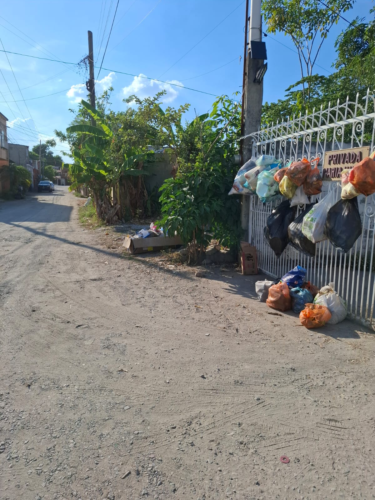 basura y drenaje colapsado