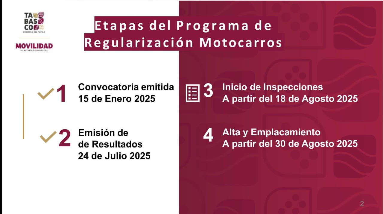 tercera etapa del Programa de Regularización de Motocarros