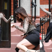 Anne Hathaway sufre caída durante la grabación de "El diablo viste a la moda 2"