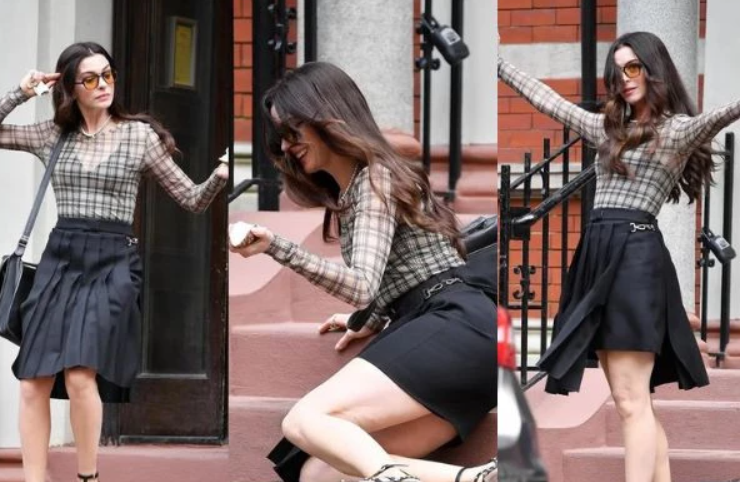 Anne Hathaway sufre caída durante la grabación de "El diablo viste a la moda 2"
