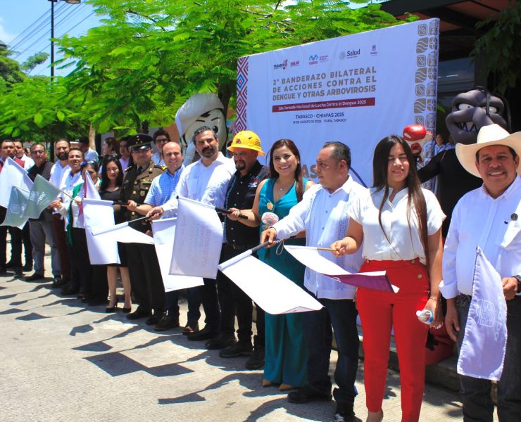 Dan banderazo contra dengue en acciones conjuntas entre Tabasco y Chiapas
