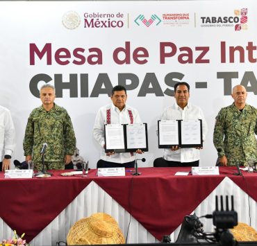 Tabasco y Chiapas firman nuevo acuerdo por la Seguridad y la Paz