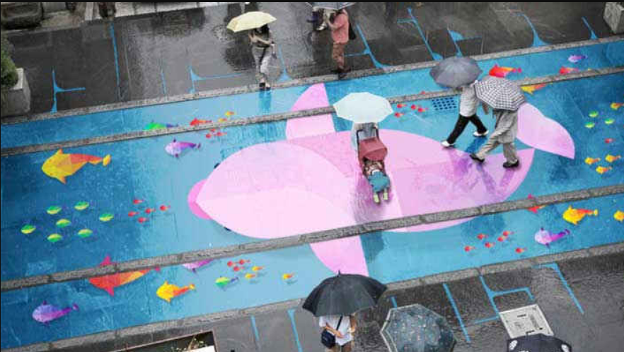El impacto mundial del arte que aparece solo con la lluvia