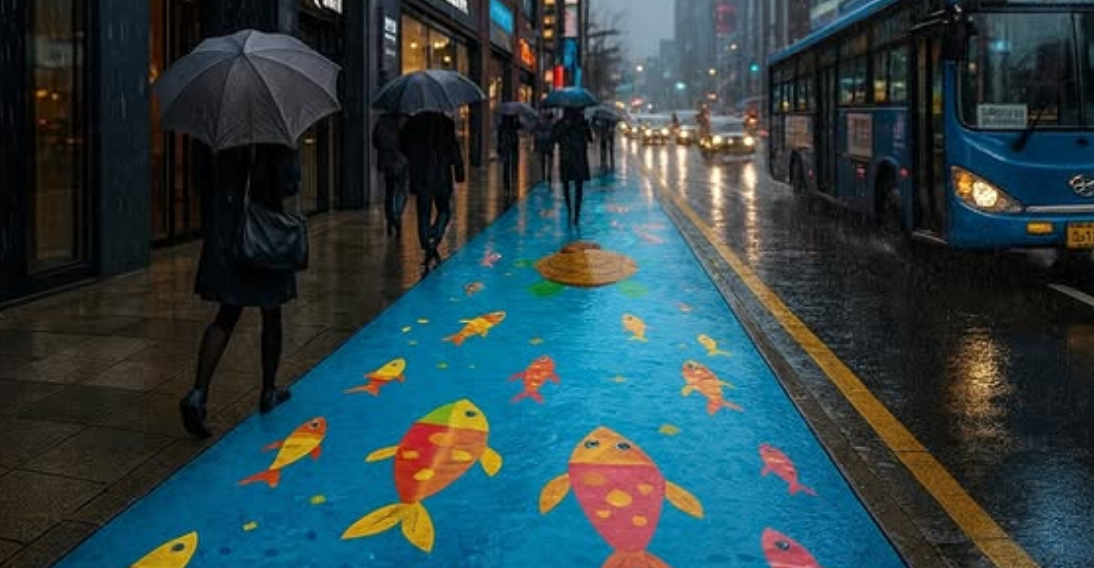 Project Monsoon: El arte invisible que cobra vida bajo la lluvia