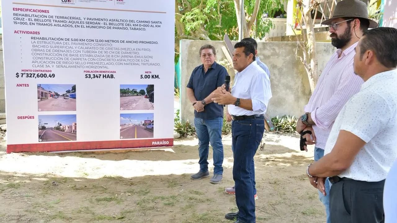 Mejoran conectividad del corredor gastronómico El Bellote, Paraíso