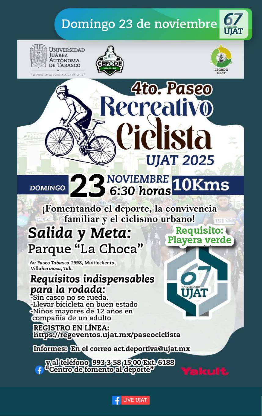 Programa general del 67 aniversario UJAT 2025