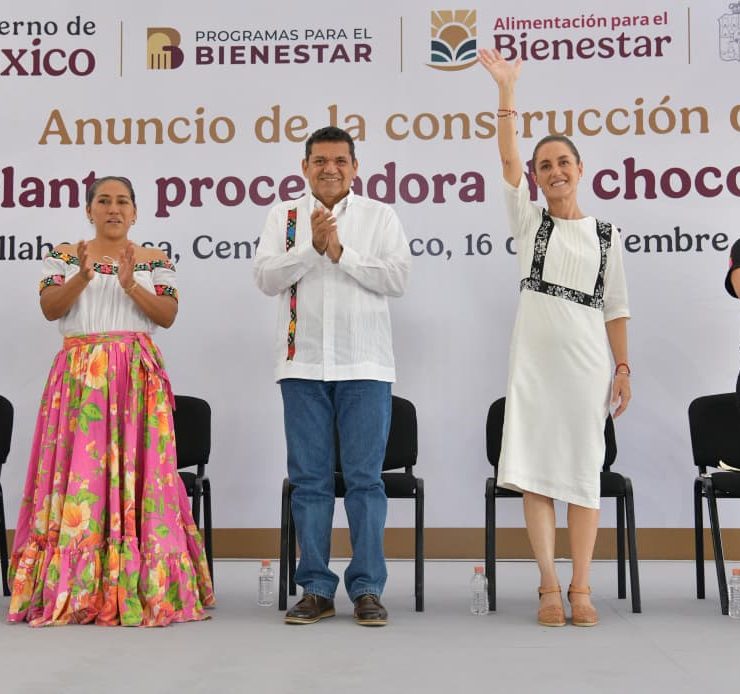 Anuncia Presidenta Sheinbaum construcción de planta procesadora de chocolate en Comalcalco