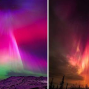 Intensas auroras boreales iluminaron el cielo después de fuerte tormenta