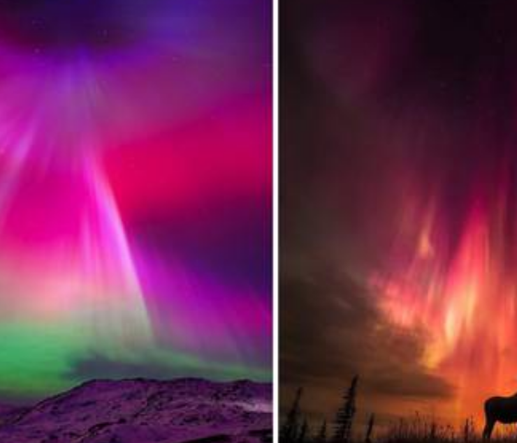 Intensas auroras boreales iluminaron el cielo después de fuerte tormenta