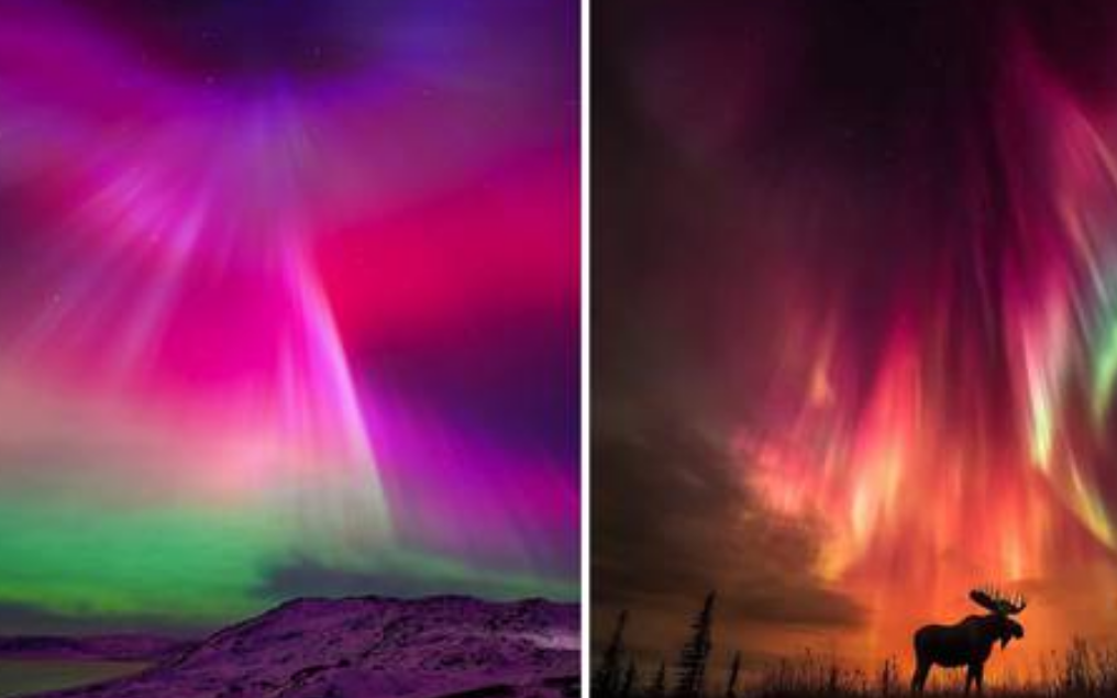 Intensas auroras boreales iluminaron el cielo después de fuerte tormenta