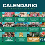 calendario oficial de la Preferia y Feria Tabasco 2026