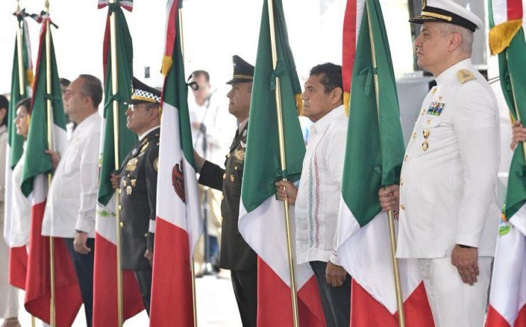 Conmemoran el 205 aniversario del Día de la Bandera en Tabasco