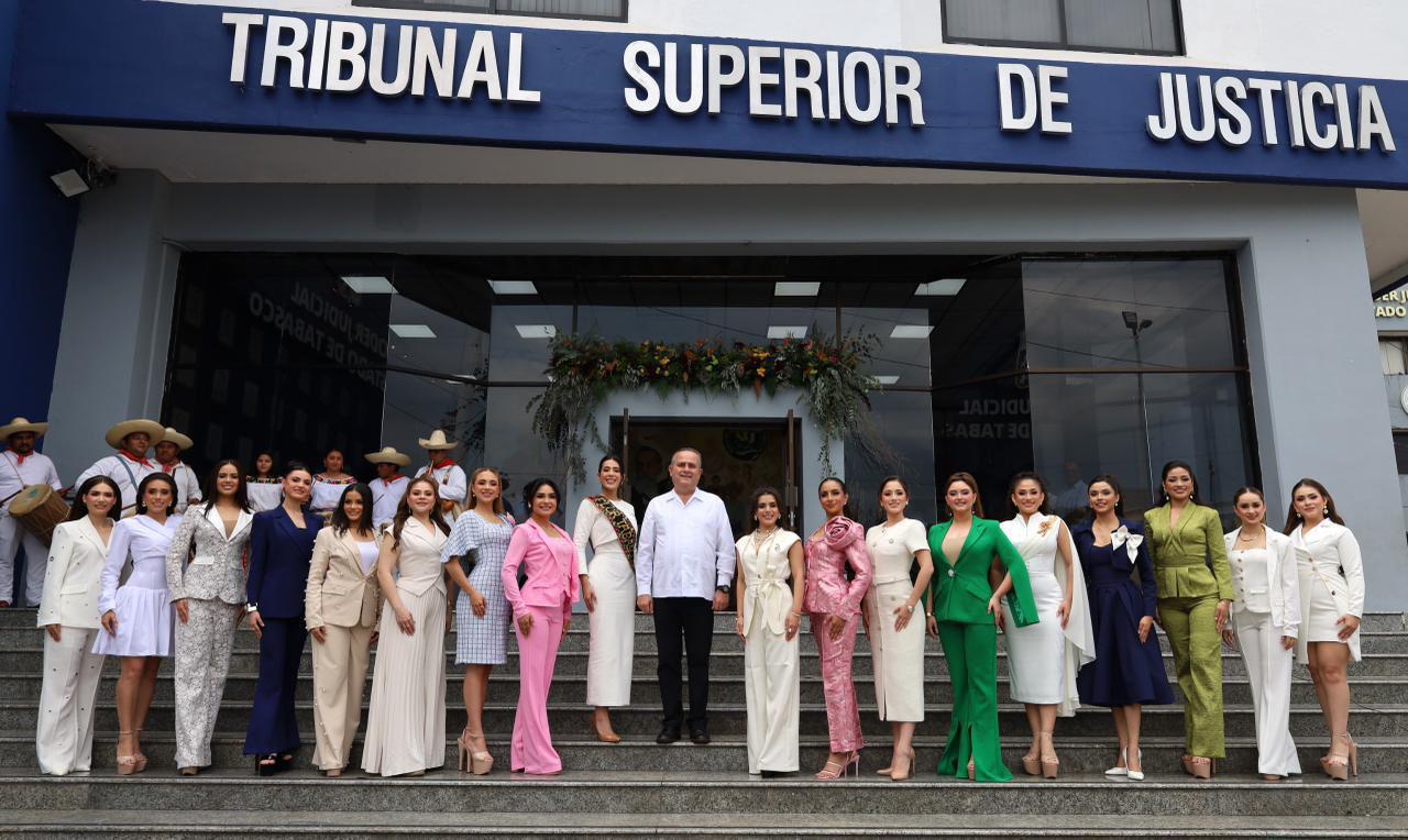 Visitan aspirantes a Flor Tabasco 2026 el Tribunal Superior de Justicia