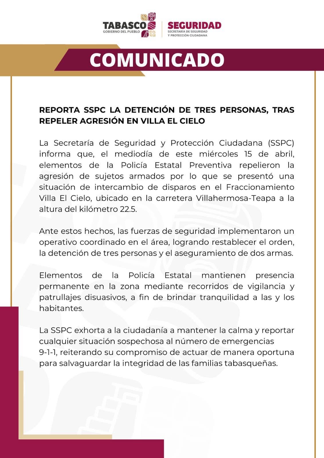 Policía Estatal repelió agresión